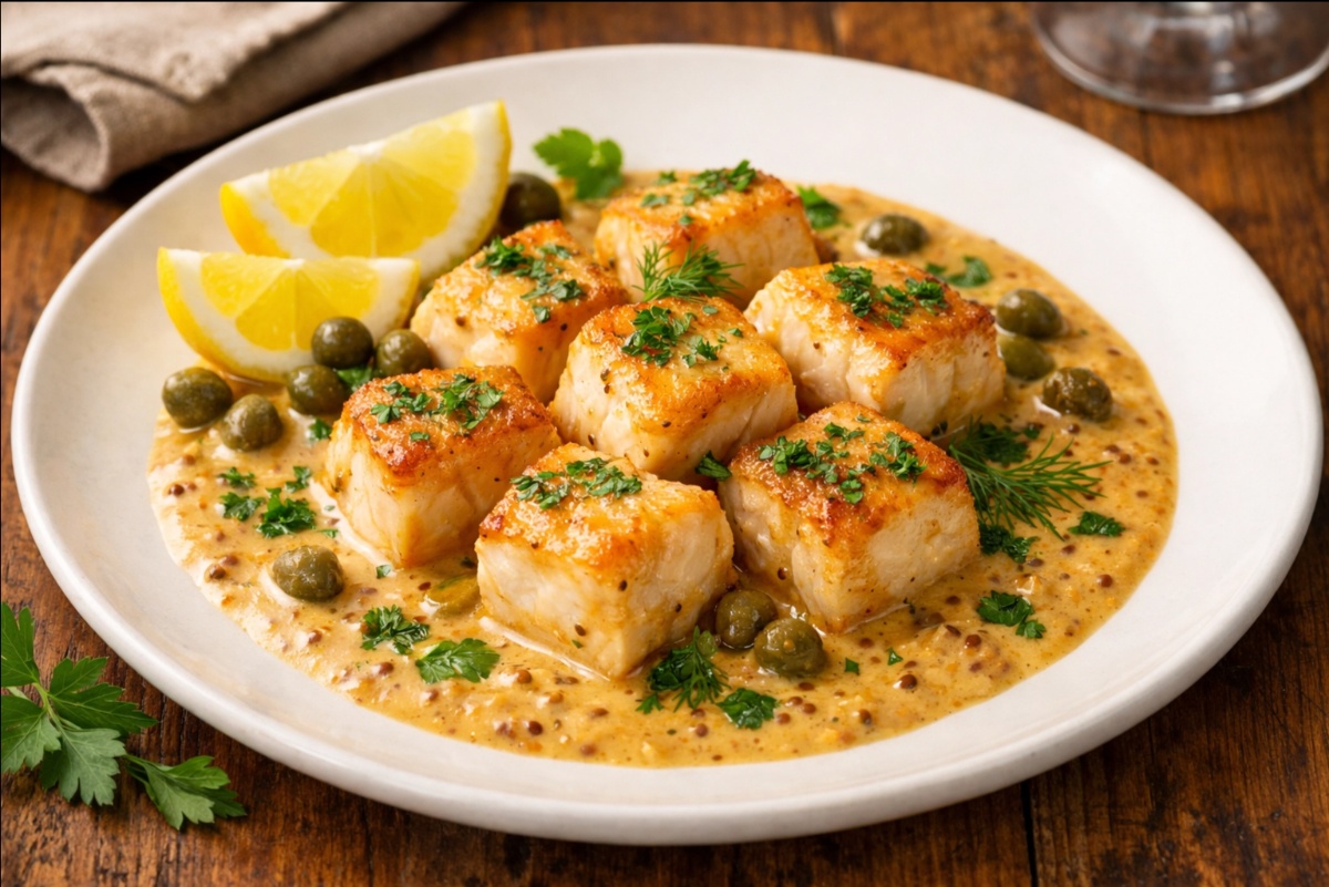 דג זהבון  (שרימפס)ברוטב דיזון מוקרם