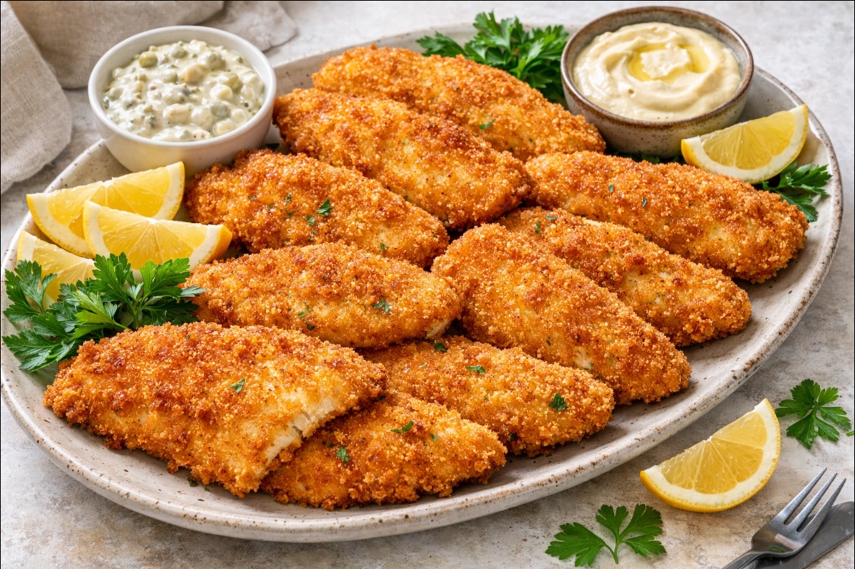 דג מטוגן בסגנון שניצל