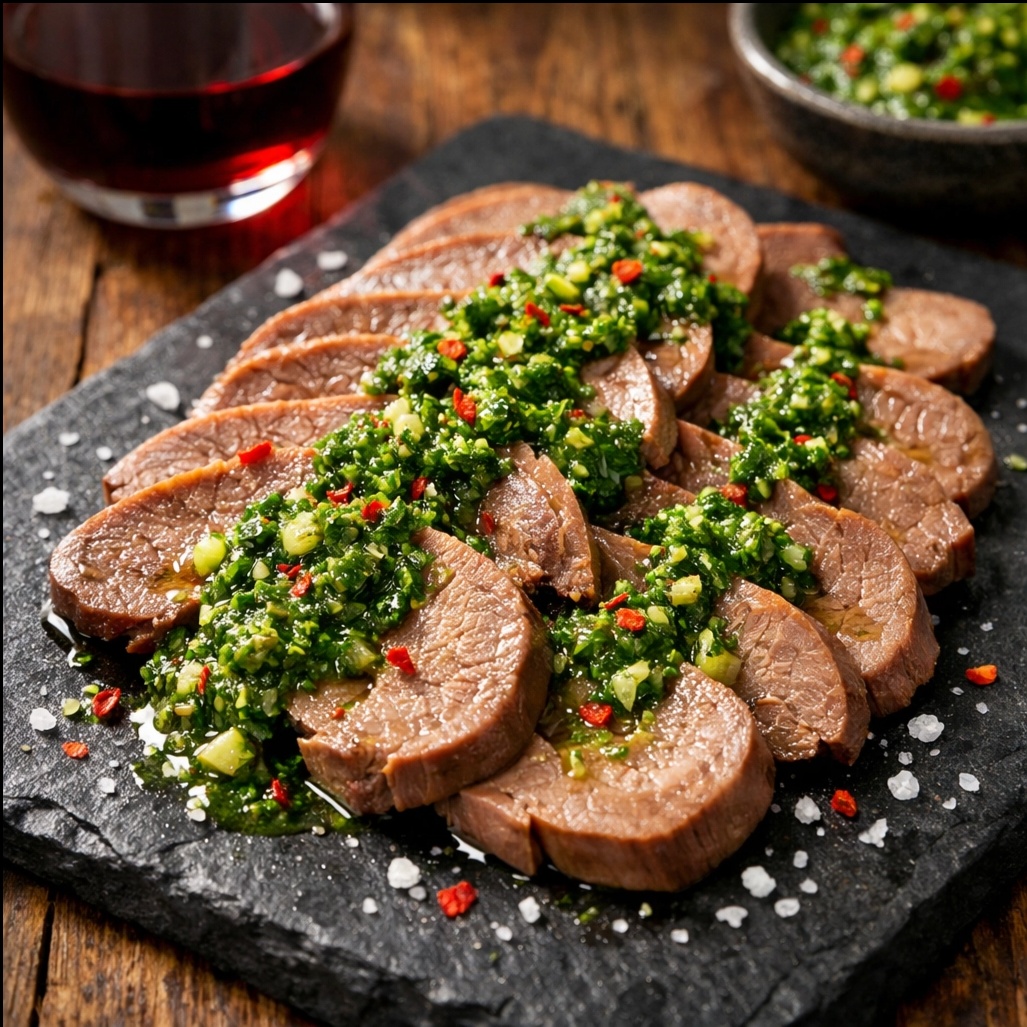 לשון ברוטב צ'ימצו'רי