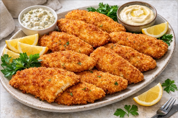 דג מטוגן בסגנון שניצל