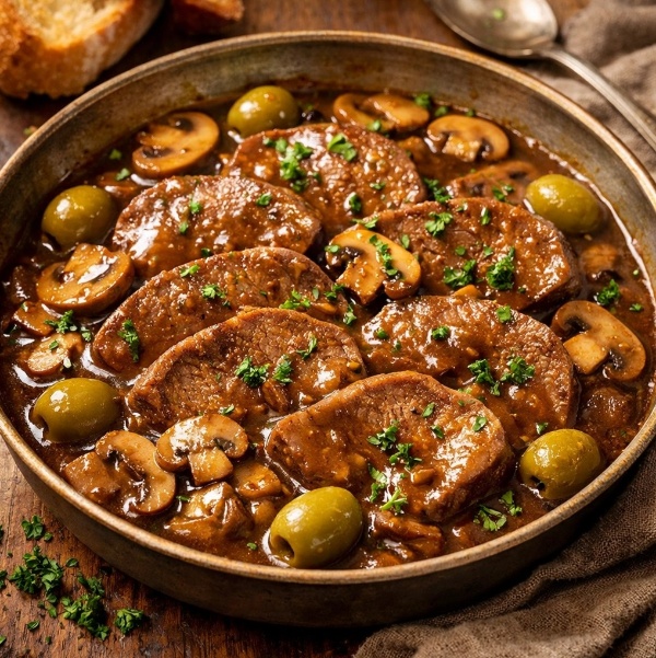 לשון עם פטריות וזתים