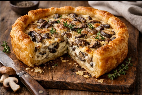 פשטדת פטריות עם בצק עלים